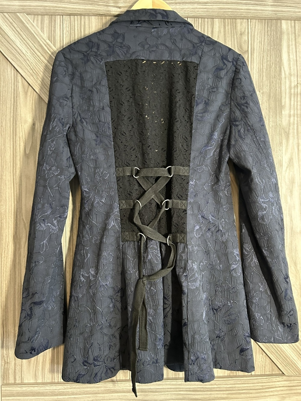 Free People Vintage Victorian Lace-Up Corset Back Blazer Jacket